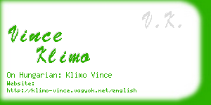 vince klimo business card